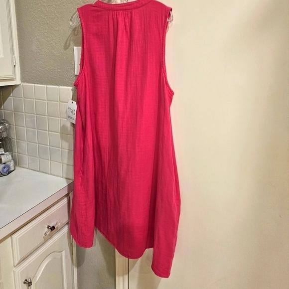 NWT Time & Tru V-Neck Sleeveless Pink Coverup XL 16-18 - Picture 7 of 8